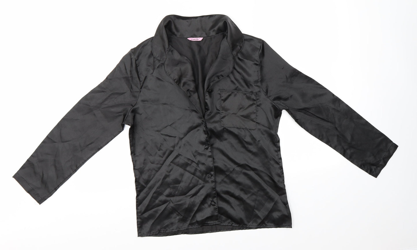 Camille Womens Black   Basic Button-Up Size 12