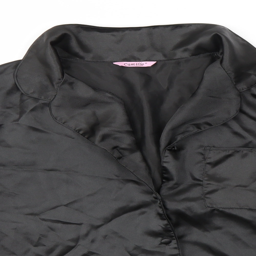 Camille Womens Black   Basic Button-Up Size 12