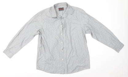 Mens UK Size L Burton Grey  Button-Up Long Sleeve Casual Shirt