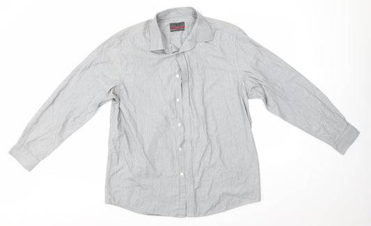 Mens UK Size L Burton Grey  Button-Up Long Sleeve Casual Shirt