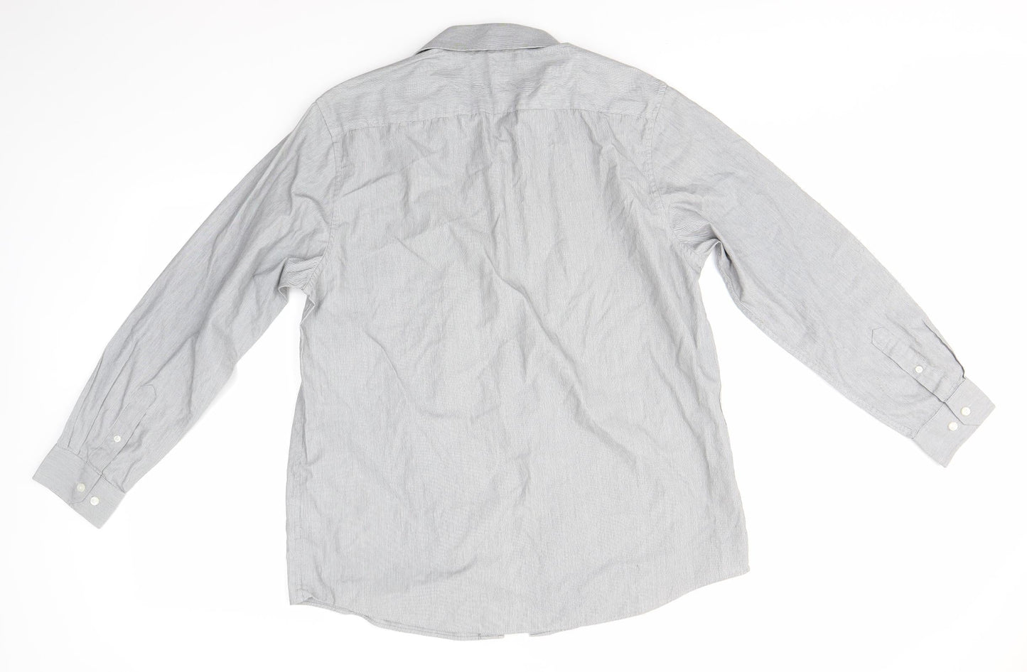Mens UK Size L Burton Grey  Button-Up Long Sleeve Casual Shirt