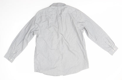 Mens UK Size L Burton Grey  Button-Up Long Sleeve Casual Shirt
