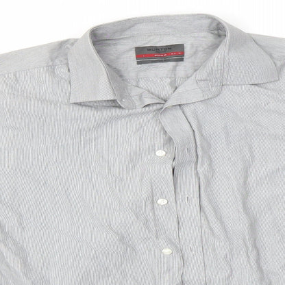 Mens UK Size L Burton Grey  Button-Up Long Sleeve Casual Shirt