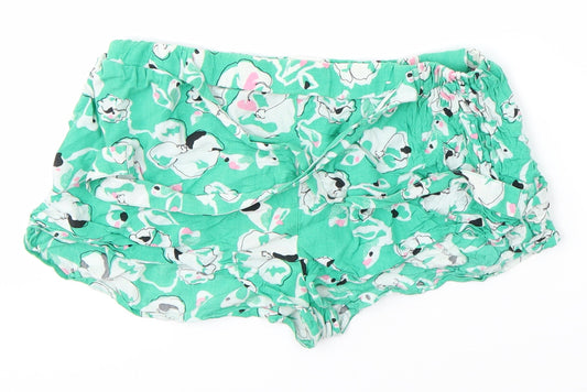 Primark Womens Green Floral  Boyfriend Shorts Size S