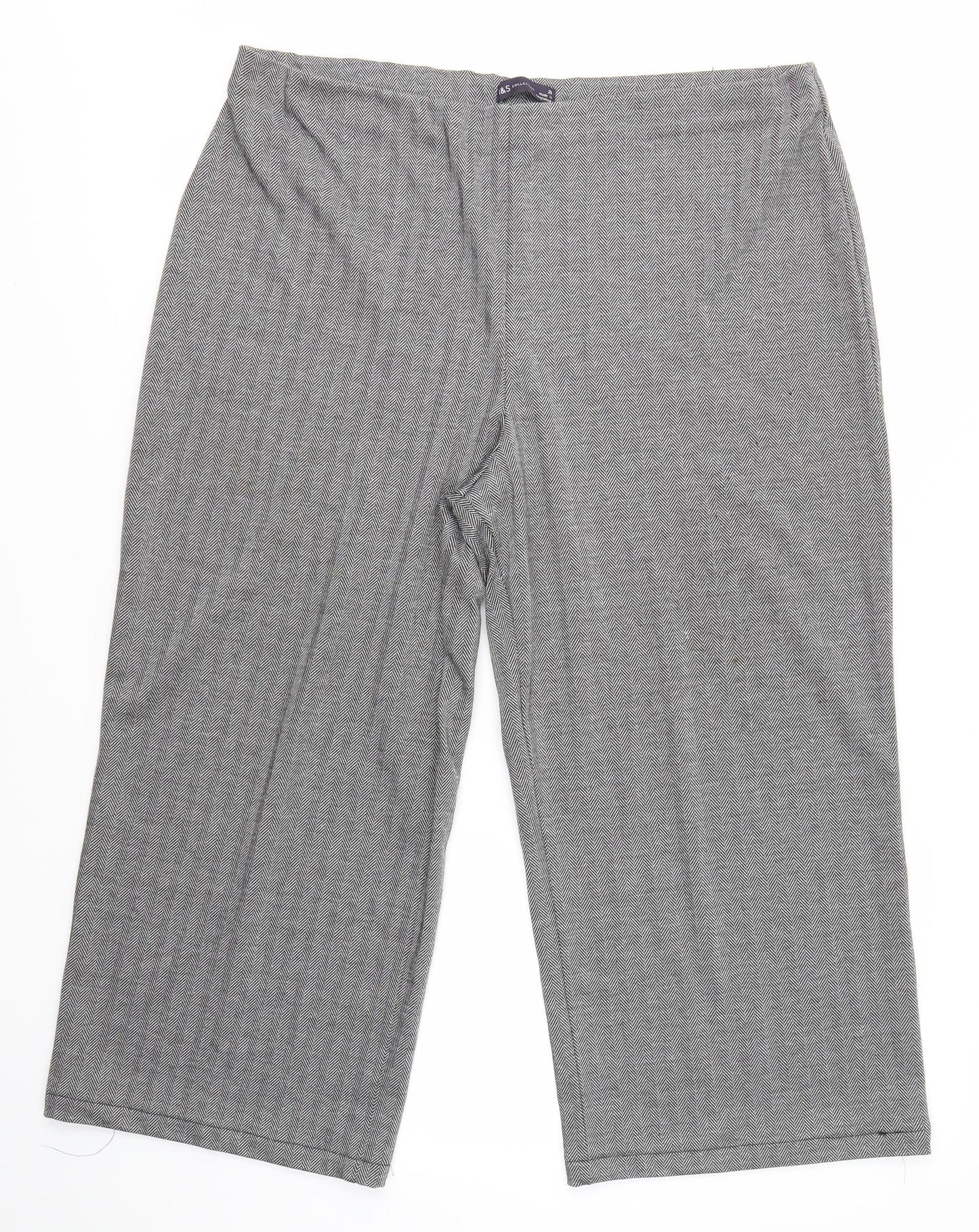 Womens UK Size 20 M&S Regular Fit Dress Pants Grey Trousers