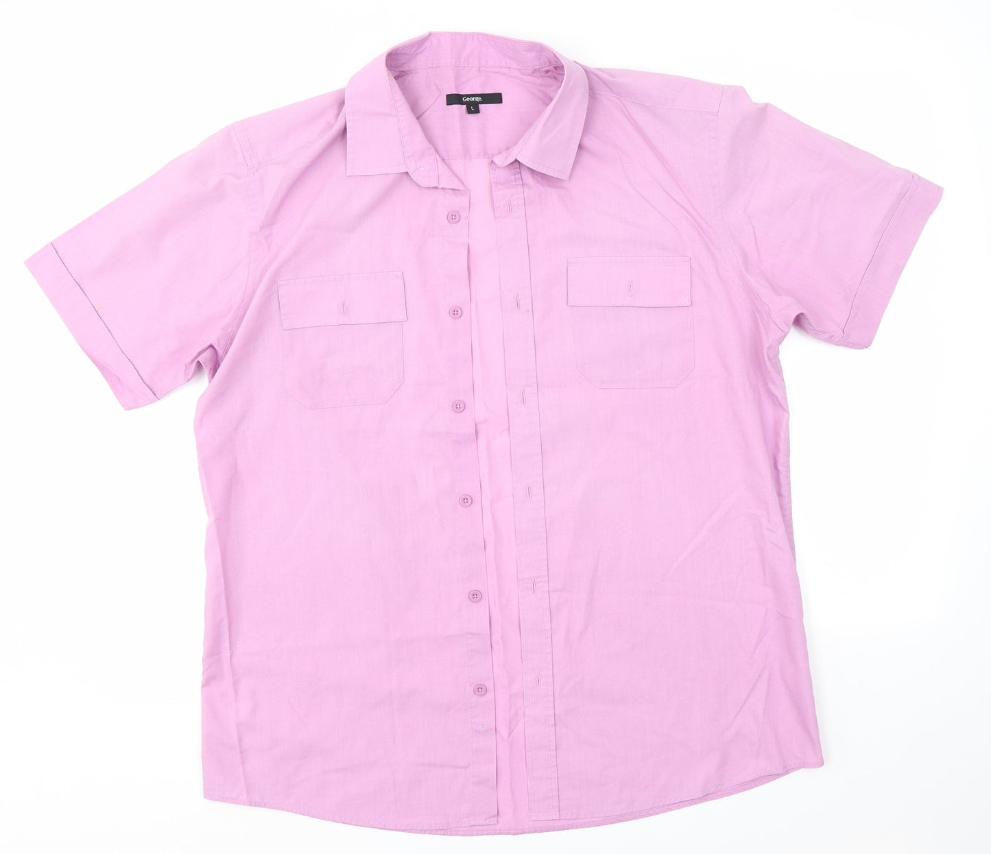 George Mens Purple    Button-Up Size L