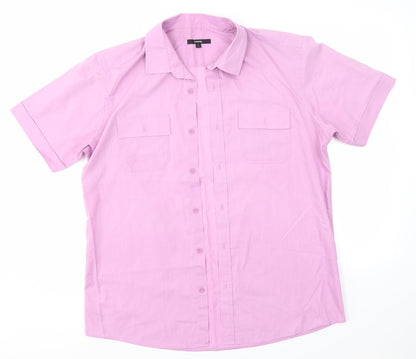 George Mens Purple    Button-Up Size L