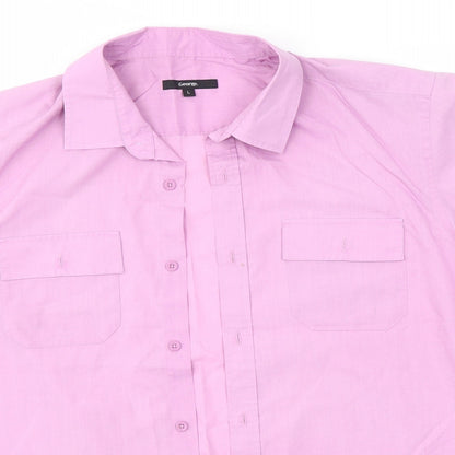 George Mens Purple    Button-Up Size L
