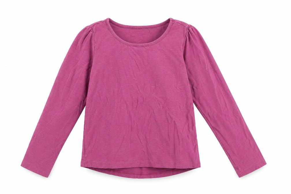 Front view of Tu girls’ pink basic casual, size 8, years - gathered shoulders