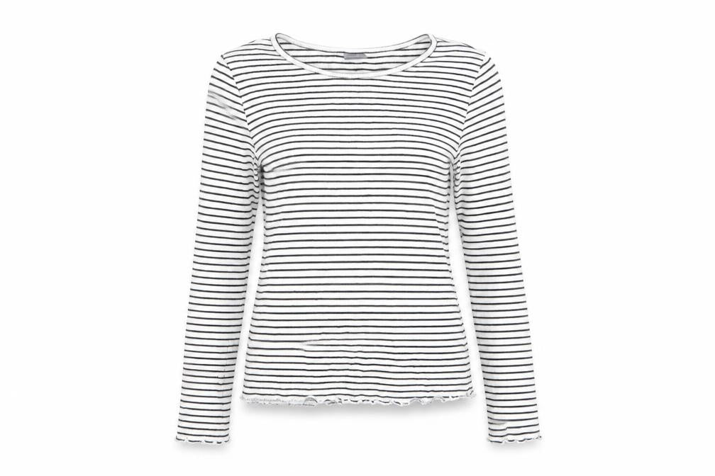 Front view of Next girls’ black striped basic casual, size 11, years - black & white stripe