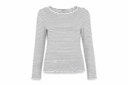 Front view of Next girls’ black striped basic casual, size 11, years - black & white stripe