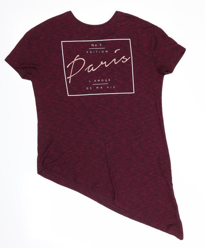 Atmosphere Womens Purple   Tunic T-Shirt Size 10  - Diagonal hem No 5 Edition Paris