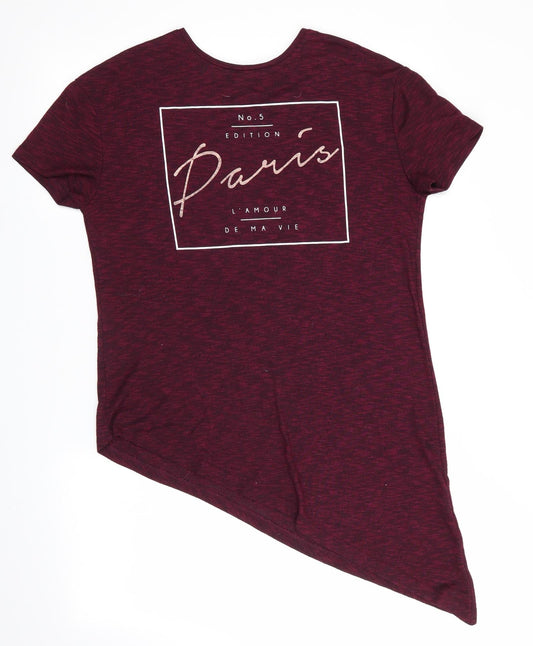 Atmosphere Womens Purple   Tunic T-Shirt Size 10  - Diagonal hem No 5 Edition Paris