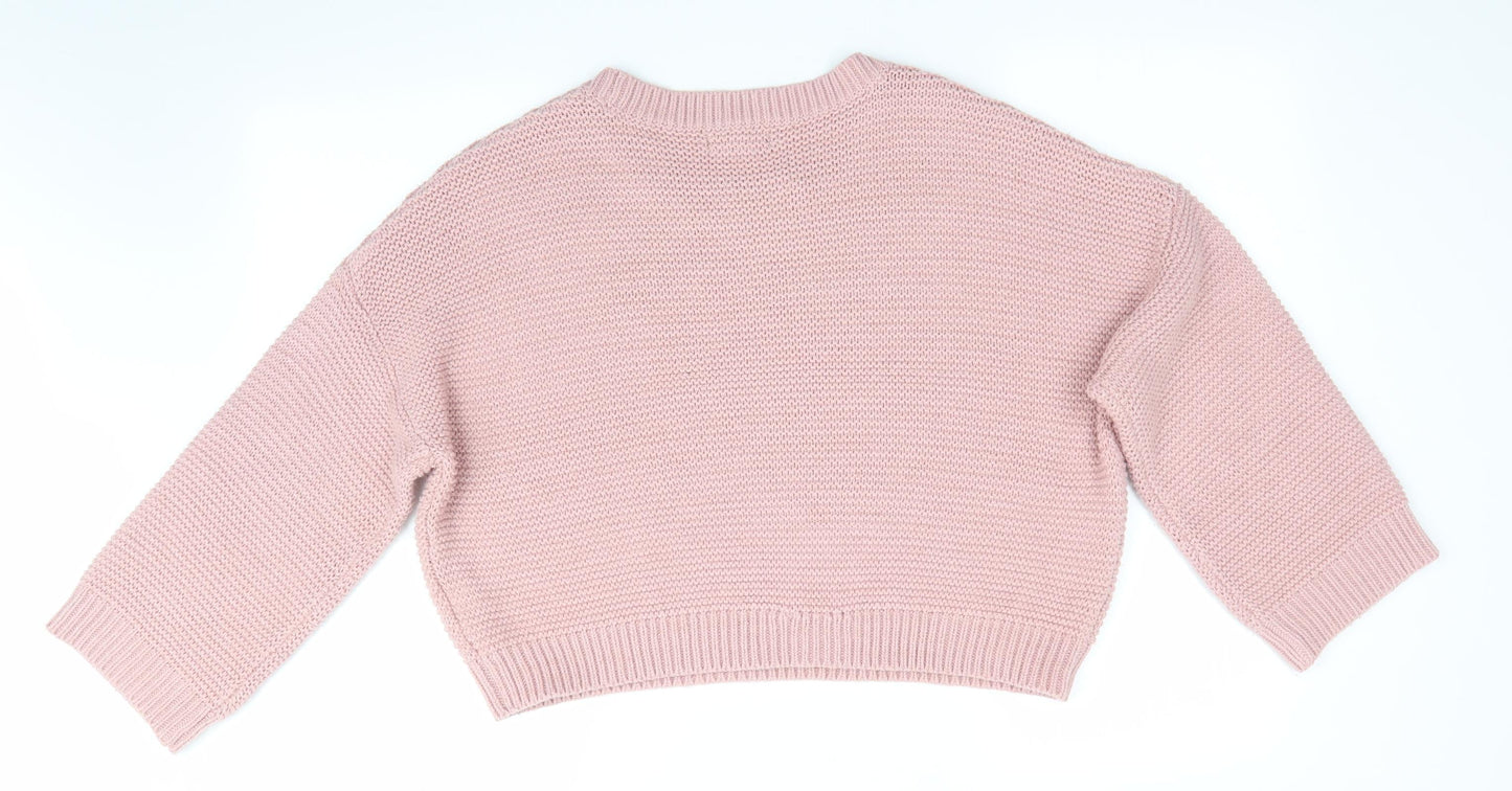 Womens UK Size S New Look Pink Pullover Jumper
