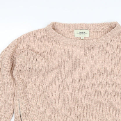 Womens UK Size S Papaya Pink Pullover Jumper