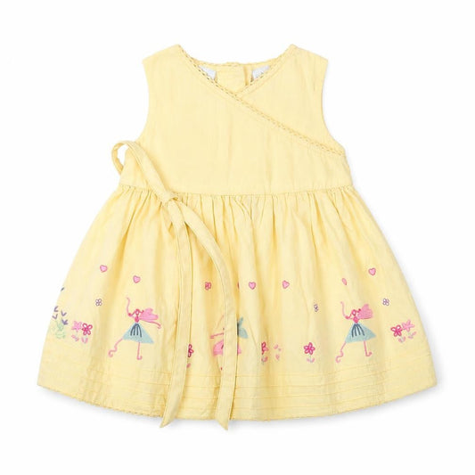 Preworn Girls Yellow Floral  A-Line  Size 0-3 Months