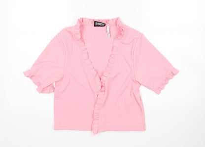 Womens UK Size S Reclaimed Vintage Pink Cardigan Jumper