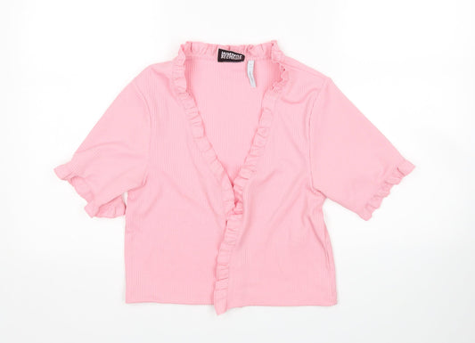 Womens UK Size S Reclaimed Vintage Pink Cardigan Jumper