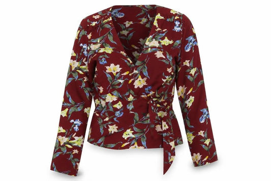 Boohoo Womens Multicoloured Floral  Wrap Blouse Size 10