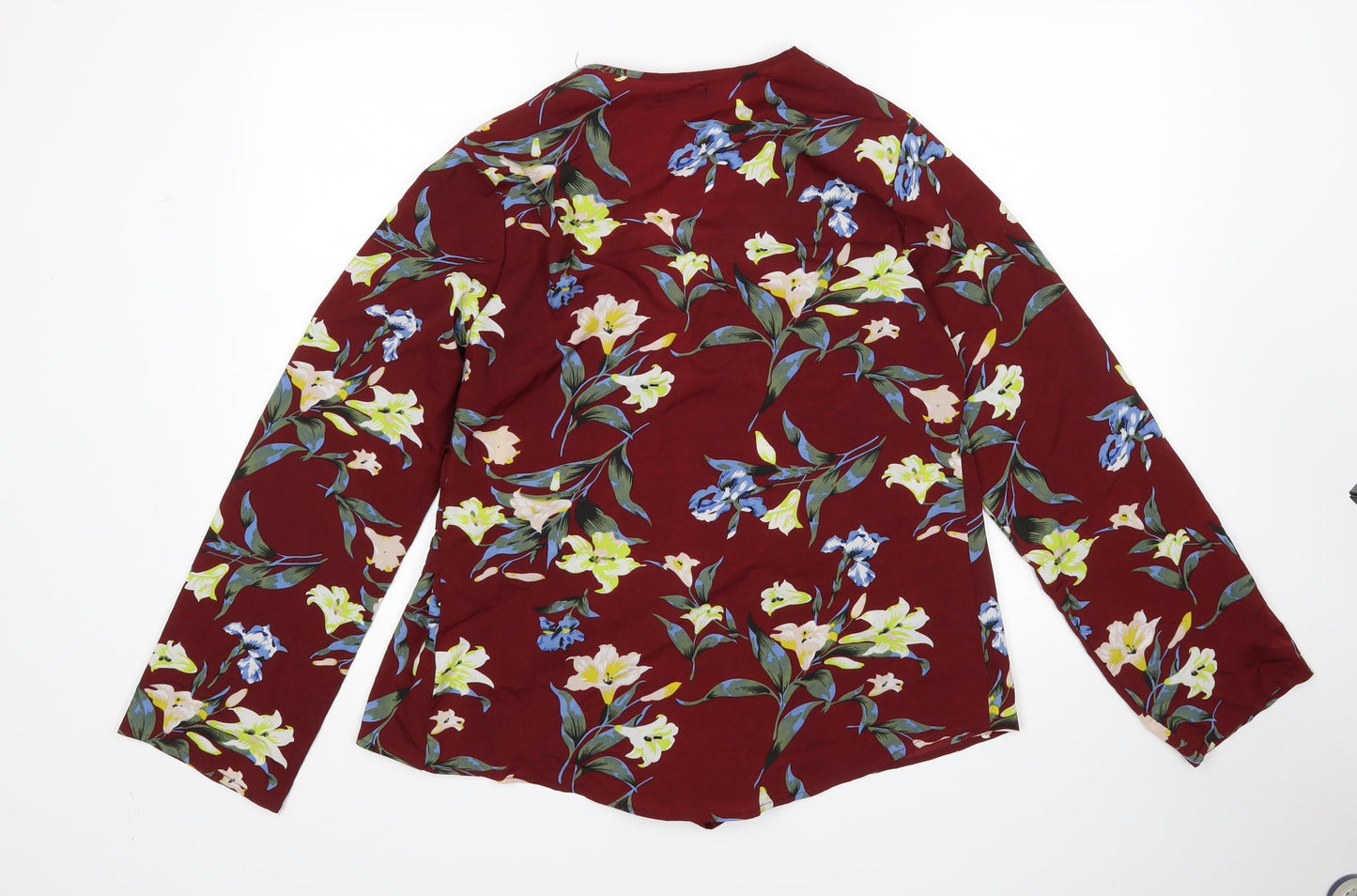 Boohoo Womens Multicoloured Floral  Wrap Blouse Size 10