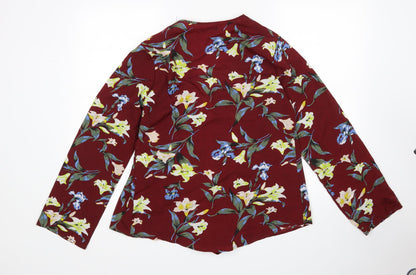 Boohoo Womens Multicoloured Floral  Wrap Blouse Size 10