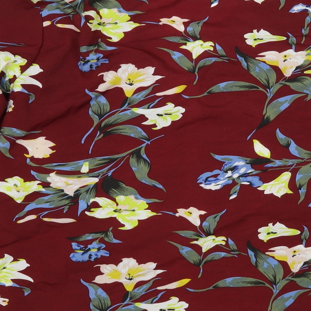 Boohoo Womens Multicoloured Floral  Wrap Blouse Size 10