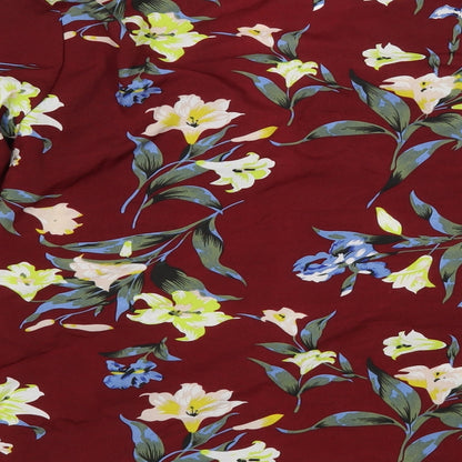 Boohoo Womens Multicoloured Floral  Wrap Blouse Size 10