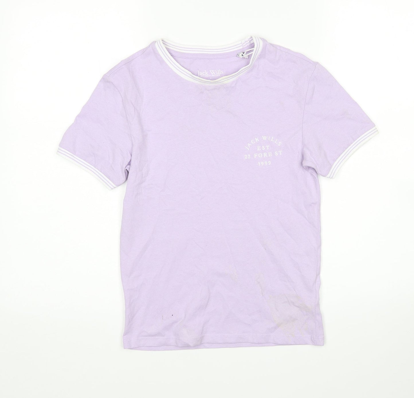 Womens UK Size 4 Jack Wills Purple Basic T-Shirt