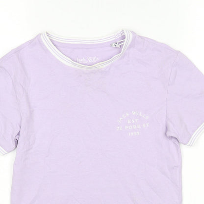 Womens UK Size 4 Jack Wills Purple Basic T-Shirt