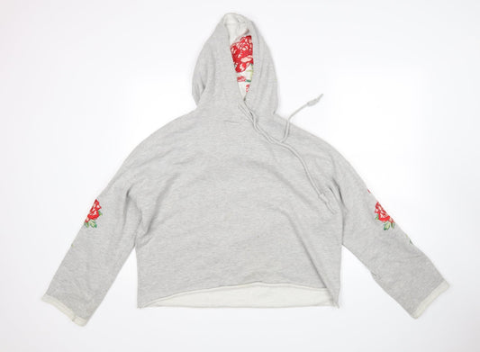 H&M Womens Grey   Pullover Hoodie Size M