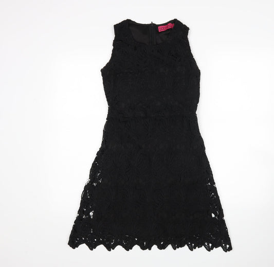 Boohoo Womens Black Floral  Mini  Size 8