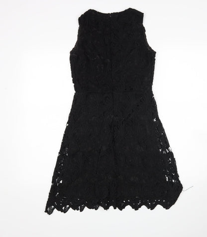 Boohoo Womens Black Floral  Mini  Size 8