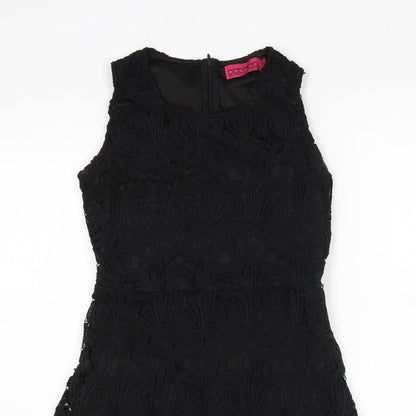 Boohoo Womens Black Floral  Mini  Size 8