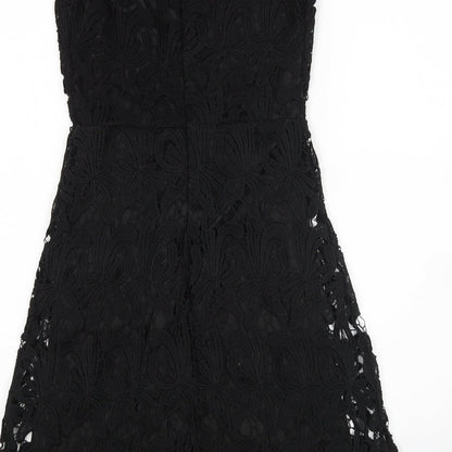 Boohoo Womens Black Floral  Mini  Size 8