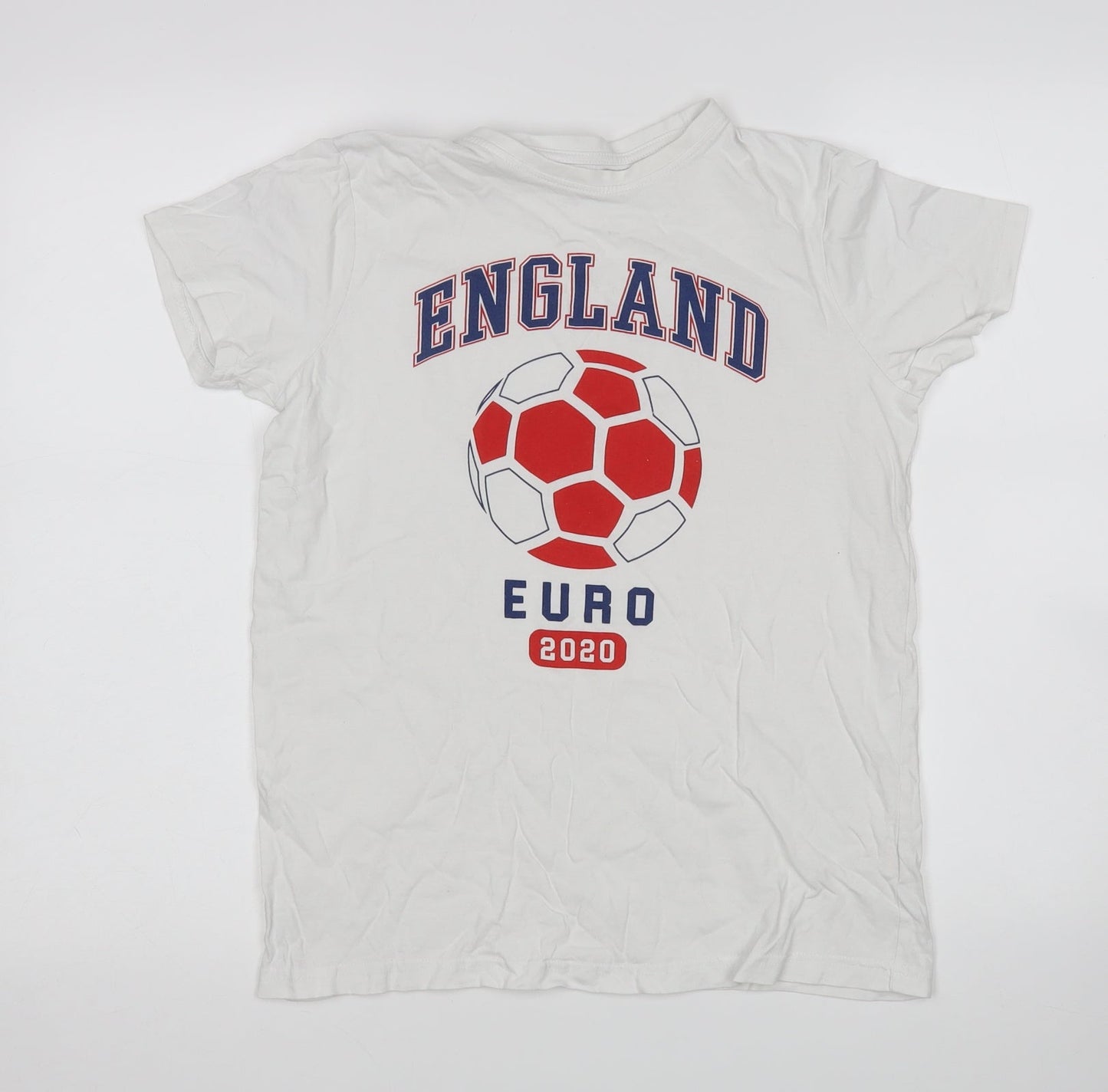 Primark Boys White   Basic T-Shirt Size 12-13 Years  - England Euro 2020