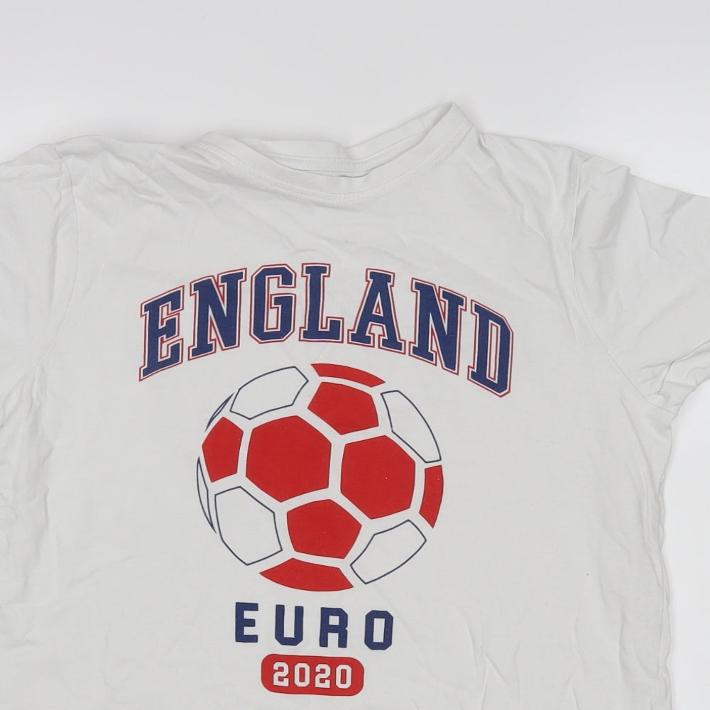 Primark Boys White   Basic T-Shirt Size 12-13 Years  - England Euro 2020