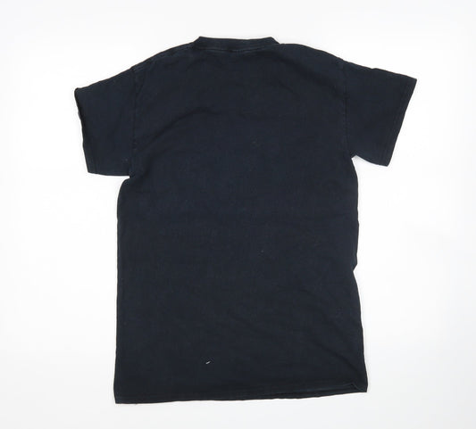 Womens UK Size S Gildan Blue Basic T-Shirt