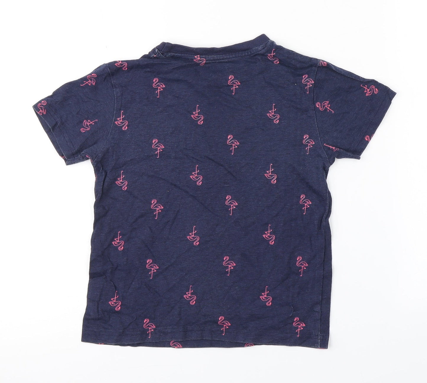 Primark Boys Blue Animal Print  Basic T-Shirt Size 6-7 Years