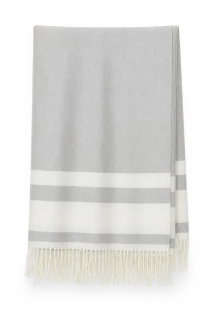 Front view of Preworn women’s multicoloured striped shawl/wrap