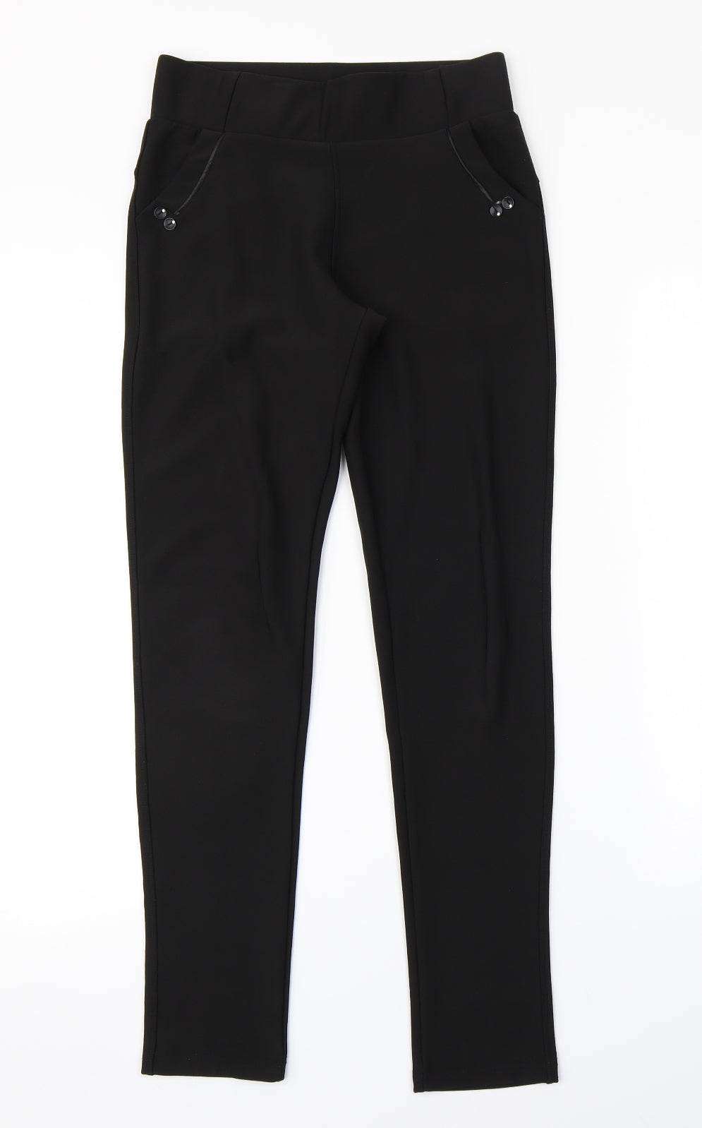 Womens UK Size S Preworn Regular Fit  Black Trousers