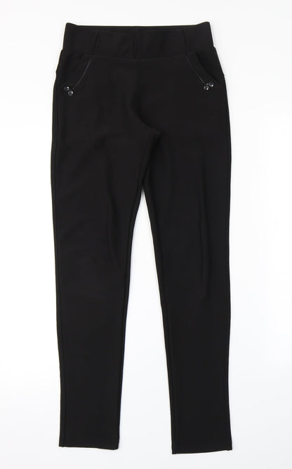 Womens UK Size S Preworn Regular Fit  Black Trousers