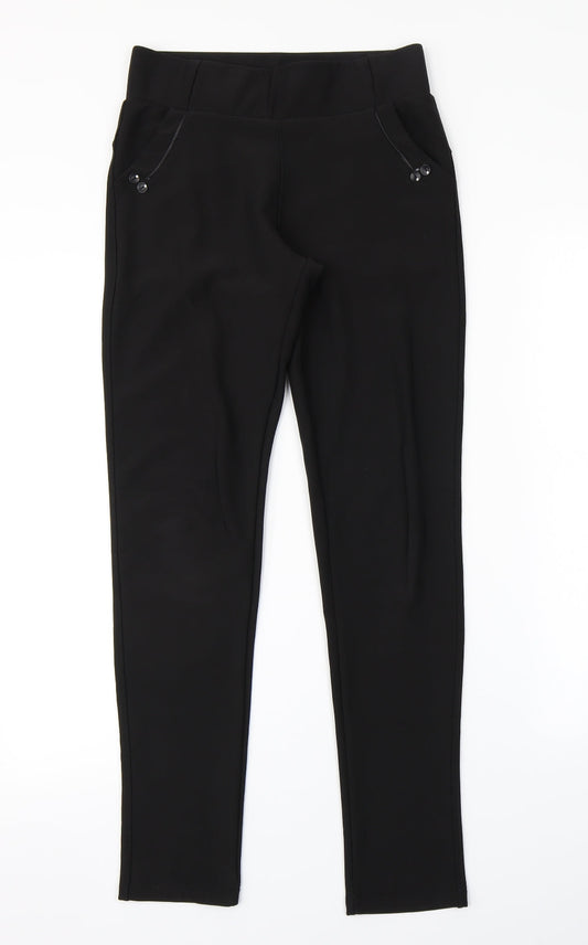 Womens UK Size S Preworn Regular Fit  Black Trousers