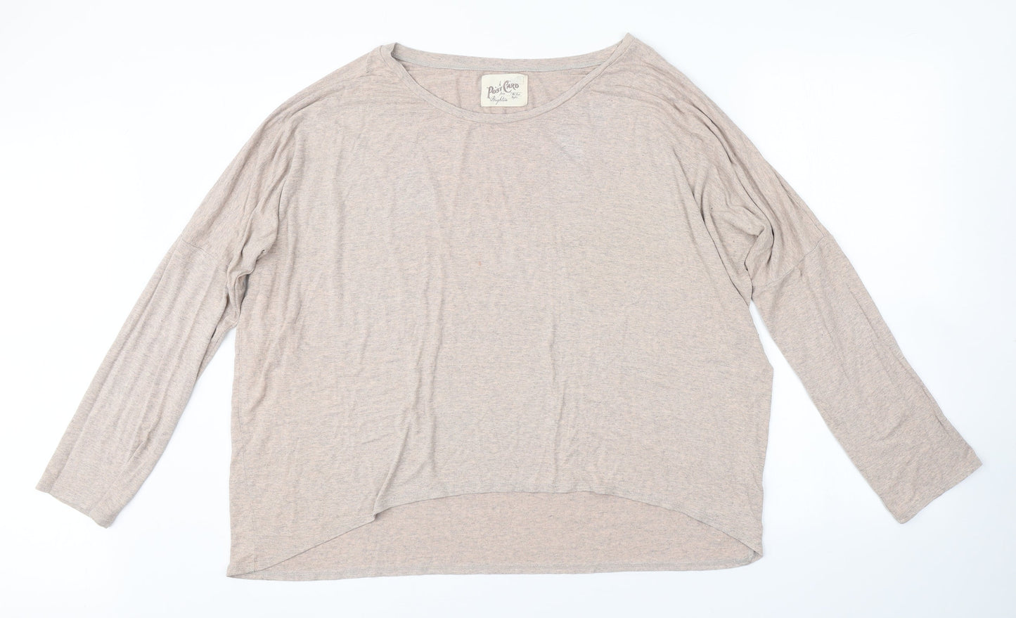 Womens UK Size 2 Preworn Beige Basic T-Shirt