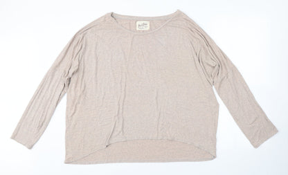 Womens UK Size 2 Preworn Beige Basic T-Shirt