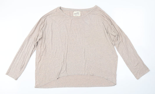 Womens UK Size 2 Preworn Beige Basic T-Shirt