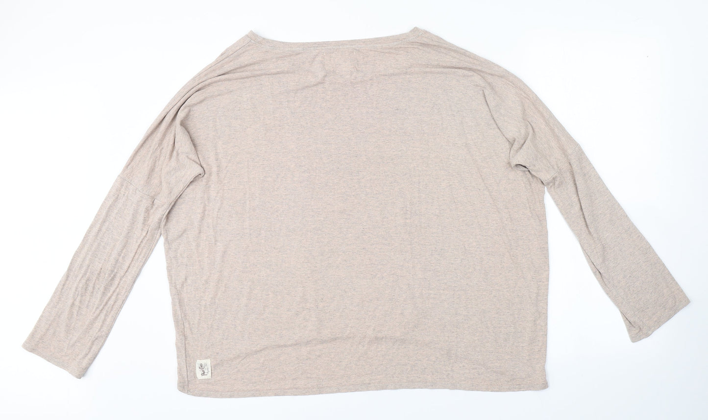 Womens UK Size 2 Preworn Beige Basic T-Shirt