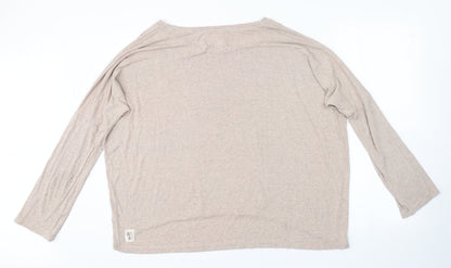 Womens UK Size 2 Preworn Beige Basic T-Shirt