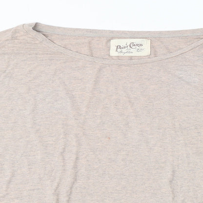 Womens UK Size 2 Preworn Beige Basic T-Shirt