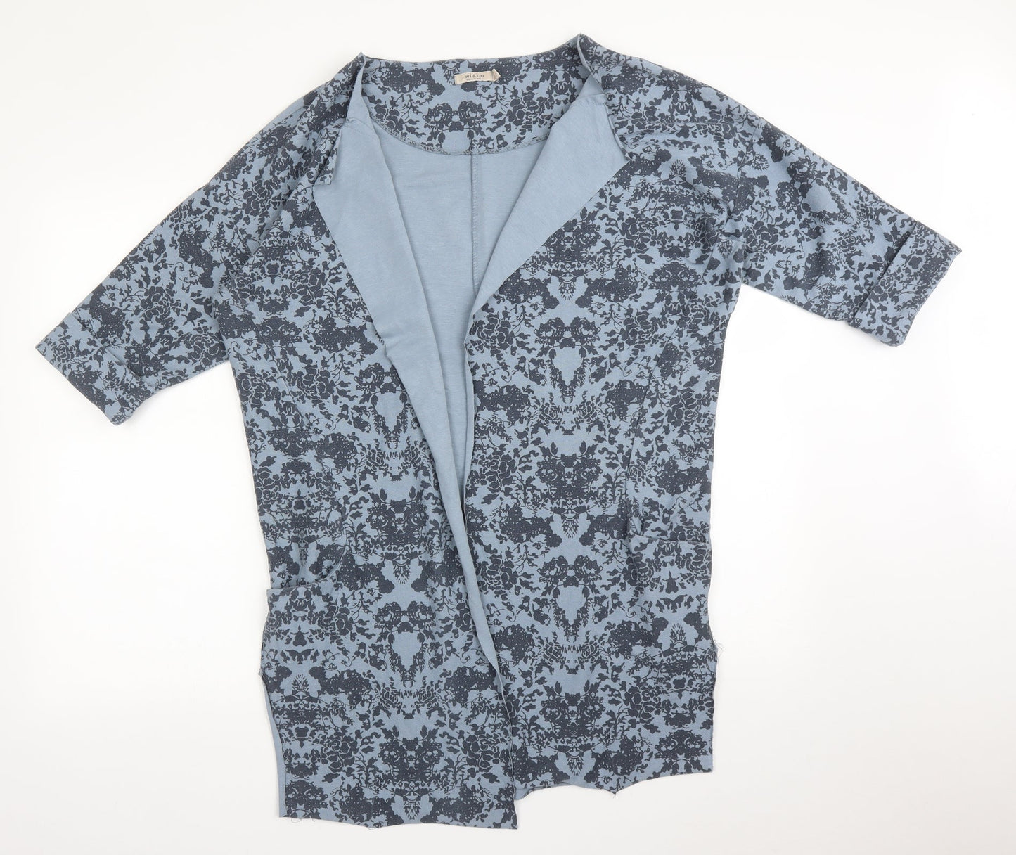 WI&CO Womens Blue Floral  Cardigan Jumper Size L