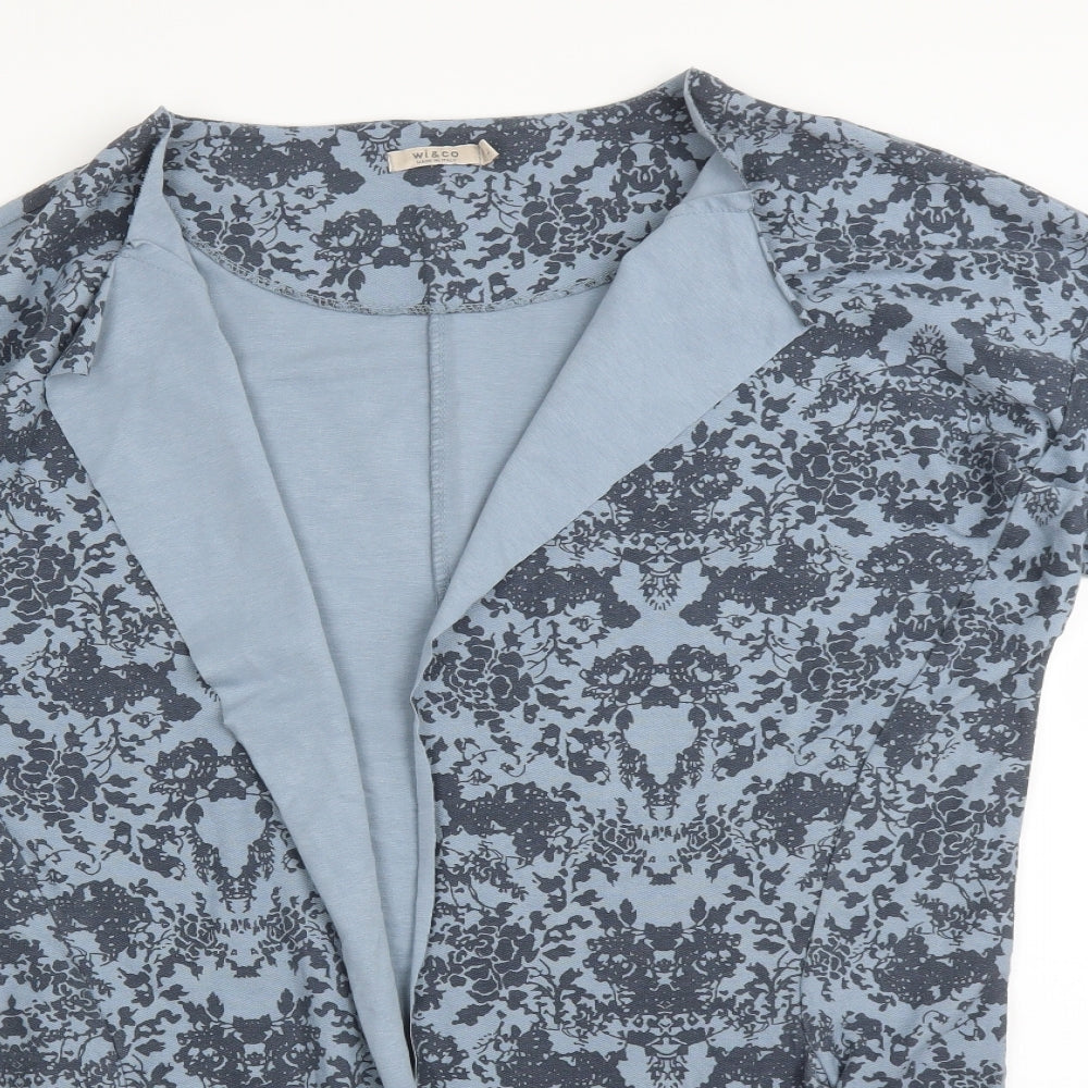 WI&CO Womens Blue Floral  Cardigan Jumper Size L